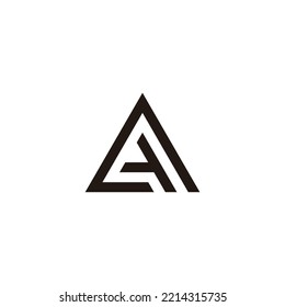 Letter AA triangle geometric symbol simple logo vector