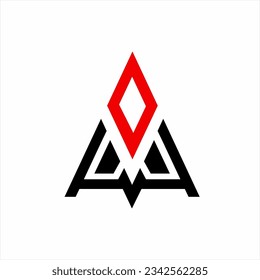 Letter AA vector logo design with diamond.