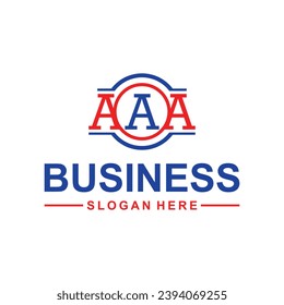 letra AAA círculo enlazado logotipo monograma en mayúsculas, icono elegante y profesional sobre fondo negro.