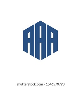 Letter AAA simple hexagon logo design vector