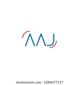 Letra AAJ simple diseño de logotipo de monograma vector