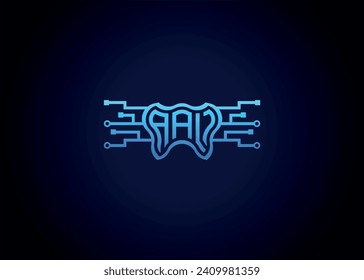 Letter AAL Modern Technology Vector Monogram Dental care shape Logo.