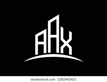 Letter AAX building vector monogram logo design template. Building Shape AAX logo.