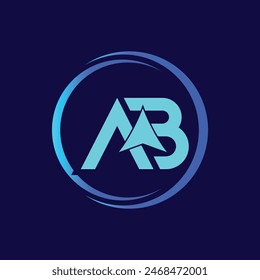 Letter AB with Arrow illustration design template