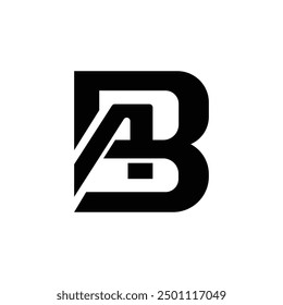 Letter Ab or Ba classic modern overlap logo idea