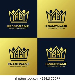 Letter AB and BA Home King Logo Set, suitbale for business with AB or BA initials.