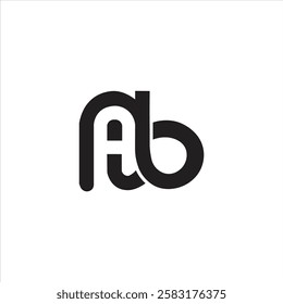 Letter AB or BA initial unique stylish art icon logo design vector monogram, negative space, lowercase B and modern branding business identity concept.