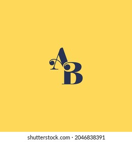 Letter AB or BA logo Design with line art for illustration use