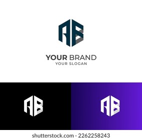 Letra AB, vector de plantilla de diseño del logotipo BA. AB mínimo, logotipo de la letra BA.