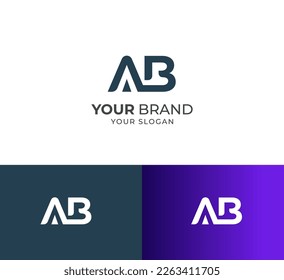 Letter AB, BA logo Design Template Vector. Minimal AB, BA letter logo.