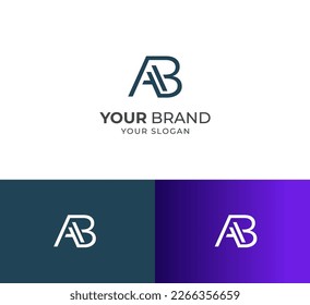 Letter AB, BA logo Design Template Vector. Minimal AB, BA letter logo.