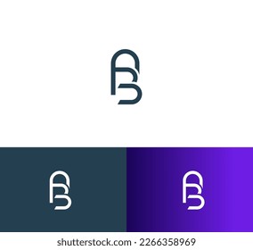 Letra AB, vector de plantilla de diseño del logotipo BA. AB mínimo, logotipo de la letra BA.