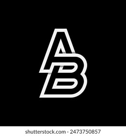 Letter AB or BA Logo, Monogram Logo letter A with B combination, design logo template, vector illustration