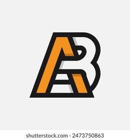 Letter AB or BA Logo, Monogram Logo letter A with B combination, design logo template, vector illustration