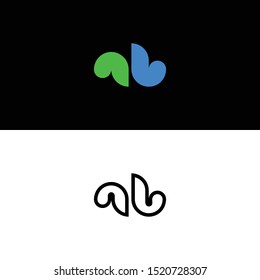 letter AB or BA with a modern and simple style. monogram logo
