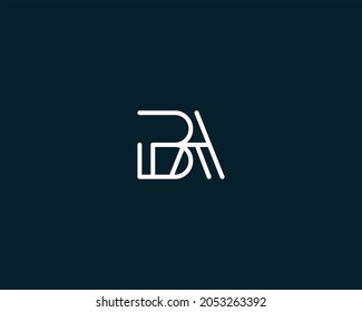 letra AB o BA con un estilo moderno y sencillo. logotipo de monograma