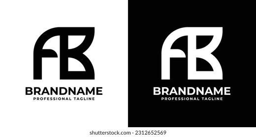 Letter AB or BA Monogram Logo, suitable for any business with AB or BA initials.