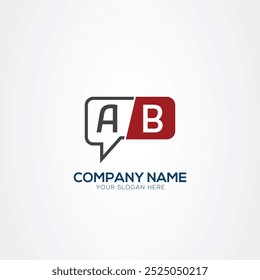 Letter AB BA tech logo, chat design, communication, robot logo design Vector