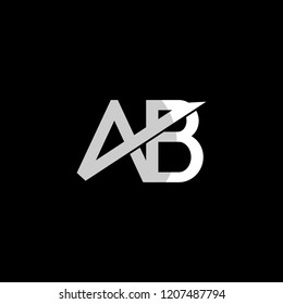 Letter AB Black In White Creative Abstract Business Logo