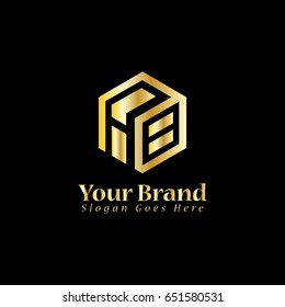 Letter AB box design logo