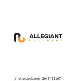 Letter AB Building and construction conceptual logo. 