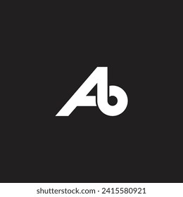 Letter Ab connect geometric symbol simple logo vector