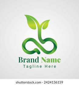 Letter ab Infinity Nature Logo, combinations of letter a and b logos interconnect to form the infinity logo of nature