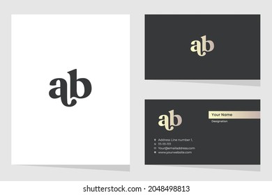 Letra ab AB Logo inicial. Letra AB Vector de diseño moderno con color gradiente. Logo de la junta AB. Diseño de tarjetas de visita incluido. Identidad de marca de empresa