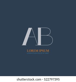 letter Ab linked logo design for company identity.