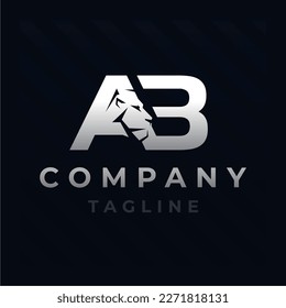 Letter AB Lion Head Initial Logo Design
