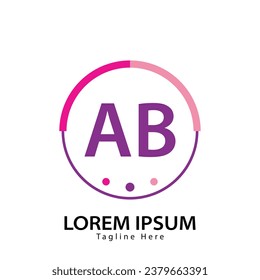 letter AB logo. A B. AB logo design vector illustration for creative company, business, industry