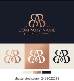 letter AB logo design letter AB luxurious. letter logo template elements. personal monogram.