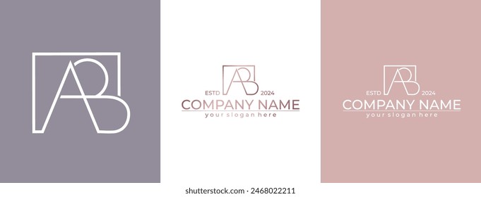 letter AB logo design letter AB luxurious. letter logo template elements. personal monogram.