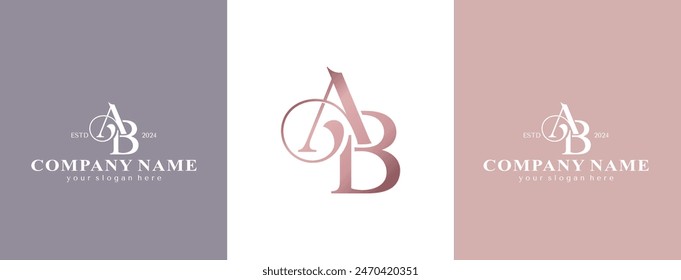 letter AB logo design letter AB luxurious. letter logo template elements. personal monogram.