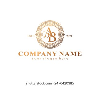 letter AB logo design letter AB luxurious. letter logo template elements. personal monogram.