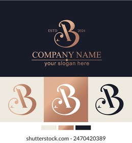 letter AB logo design letter AB luxurious. letter logo template elements. personal monogram.