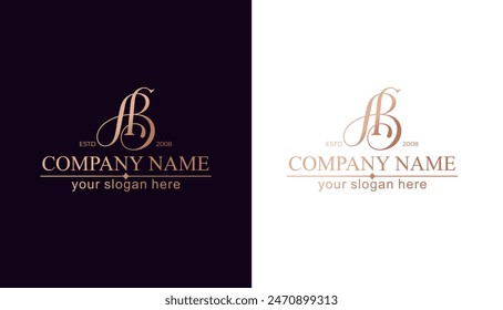 letter AB logo design letter AB luxurious. letter logo template elements. personal monogram.
