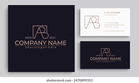 letter AB logo design letter AB luxurious. letter logo template elements. personal monogram.