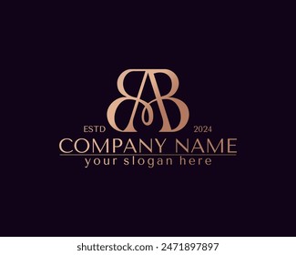 letter AB logo design letter AB luxurious. letter logo template elements. personal monogram.