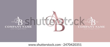letter AB logo design letter AB luxurious. letter logo template elements. personal monogram.