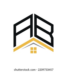 Letter AB logo design in real estate concept design