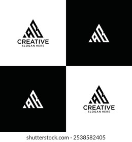 letter AB logo design simple vector