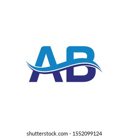 Letter AB Logo Design Vector