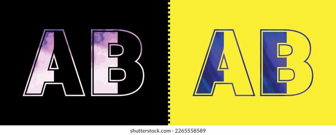 Letter AB logo design vector template. Creative modern luxurious logotype for corporate business identity