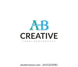 Letter AB logo design  vector illustration.