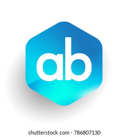 Letter Ab Logo Hexagon Shape Colorful Stock Vector (Royalty Free ...
