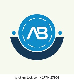 Letter AB logo icon flat and vector design template.
