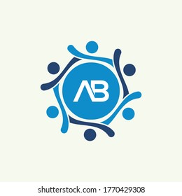 Icono del logotipo AB de la letra y plantilla de diseño vectorial.
