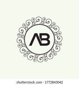 Letter AB logo icon flat and vector design template
