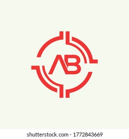 Letter AB logo icon flat and vector design template